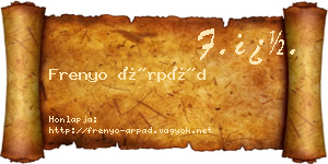 Frenyo Árpád névjegykártya