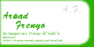arpad frenyo business card